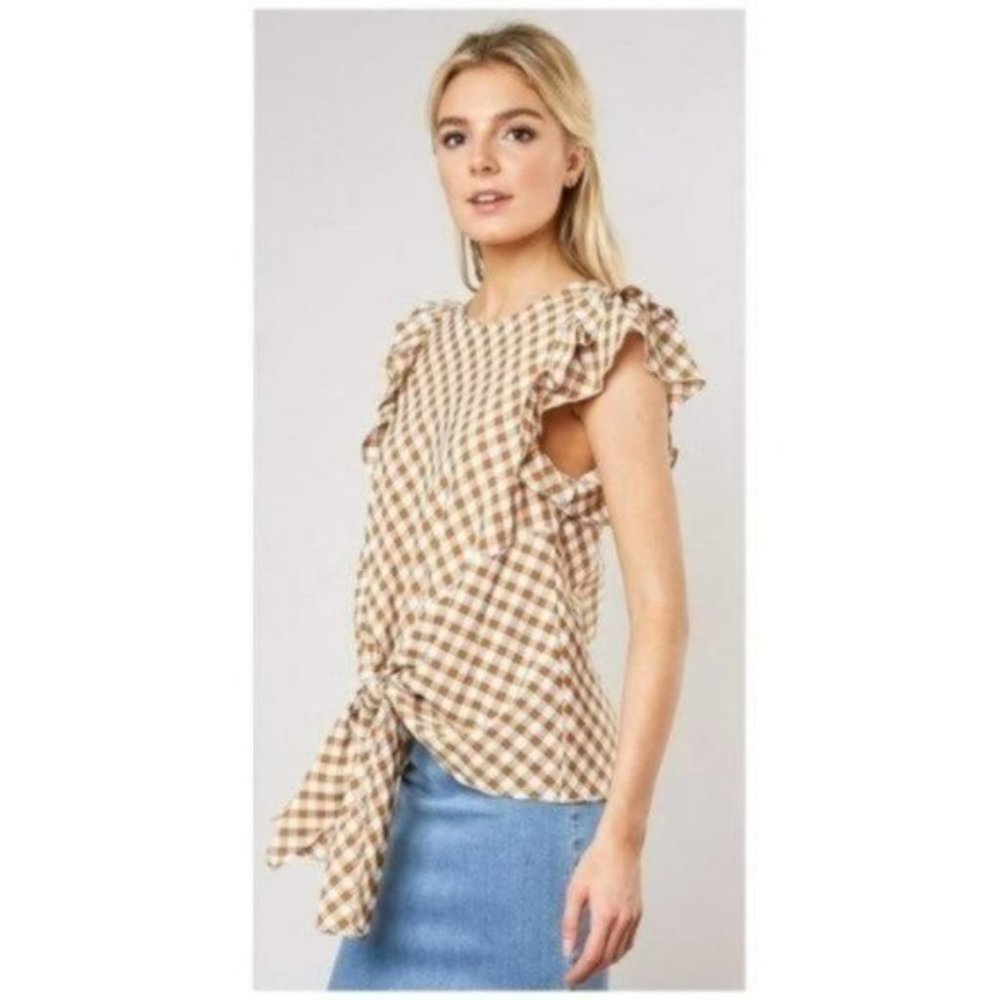 💐HOST_PICK💐 Gingham Ruffle Tank - Picture 3 of 3
